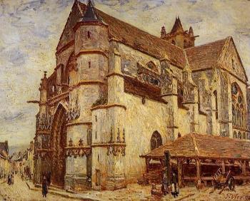 阿爾弗萊德 西斯萊 The Church at Moret, Icy Weather